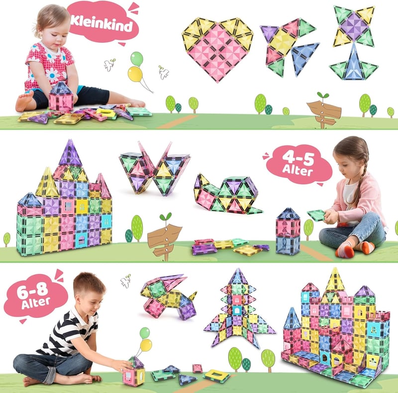 STEM Magnetspielzeug für Kinder ab 3 Jahren – 120 magnetische Bausteine