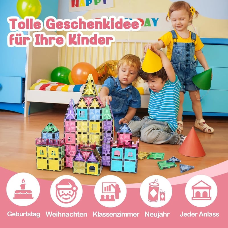 STEM Magnetspielzeug für Kinder ab 3 Jahren – 120 magnetische Bausteine