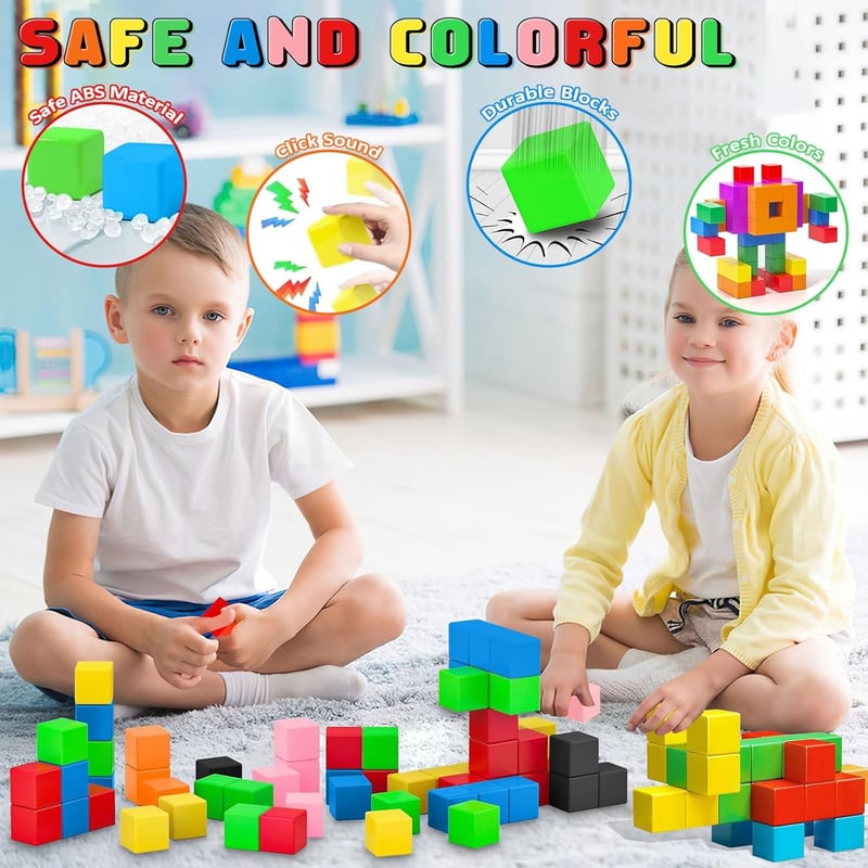 Magnetische Bausteine für Kinder ab 3 Jahren – 80-teiliges Konstruktionsspielzeug