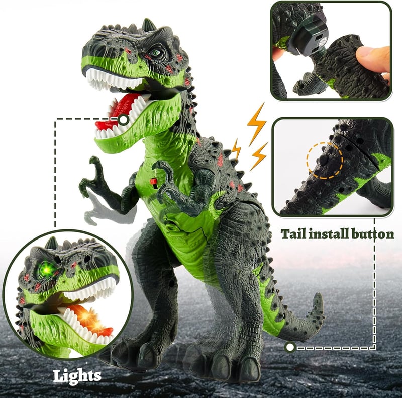 HYAKIDS T-Rex Dinosaurier Spielzeug mit Lichtern und Geräuschen für Kinder ab 3 Jahren