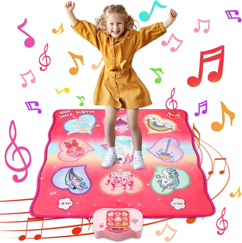 Einhorn Tanzmatte mit LED und Musik – Spielzeug für Kinder von 3 bis 8 Jahren