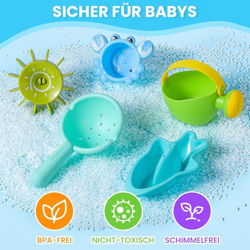 Schimmelfreies Badespielzeug für Kinder ab 1 Jahr – 10er Set