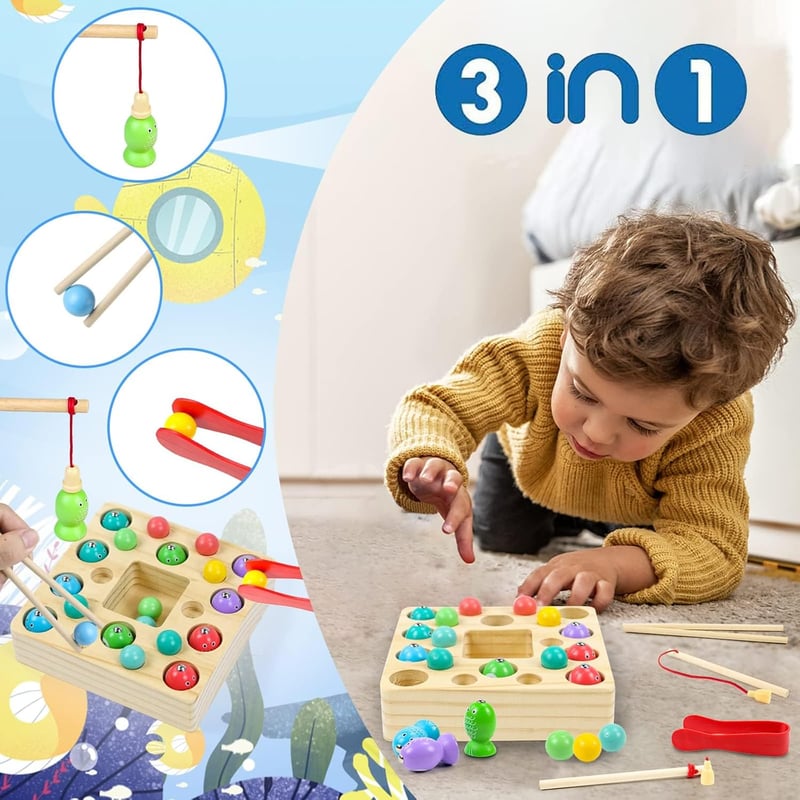 Montessori Motorikspiel Angelspiel für Kinder ab 3 Jahren