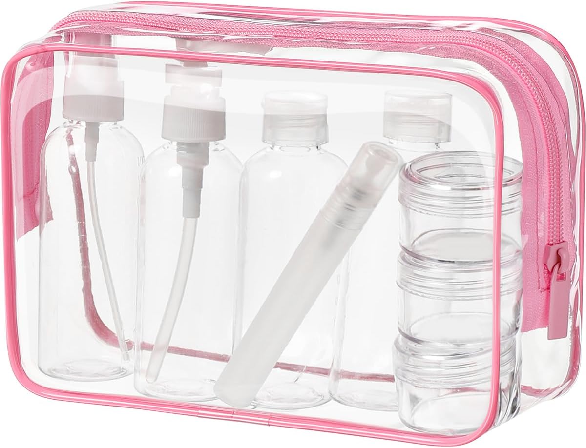 Reiseflaschen Set 8 Stück, 100ml, transparent für Handgepäck
