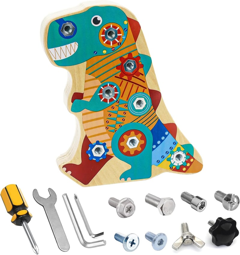 Montessori Busy Board aus Holz für Kinder ab 3 Jahren - Motorikspielzeug