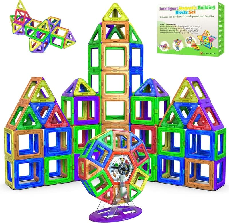 Magnetische Bausteine Set (94 Teile) - Pädagogisches Spielzeug für Kinder ab 2 Jahren