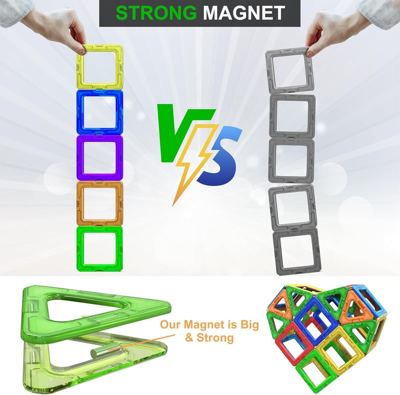 Magnetische Bausteine Set (94 Teile) - Pädagogisches Spielzeug für Kinder ab 2 Jahren