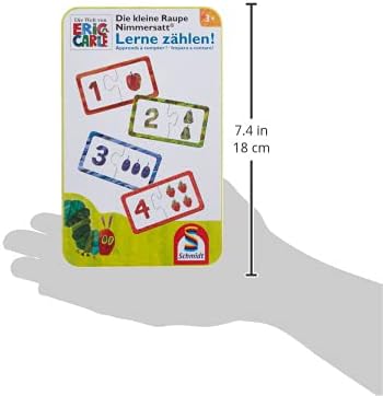 Kleine Raupe Nimmersatt – Reisespiel zum Zählen in Metalldose