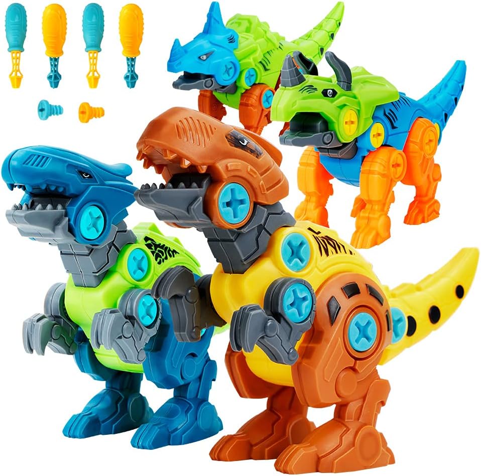 DIY Dinosaurier Spielzeugset mit Werkzeugen für Jungen und Mädchen 3-5 Jahre