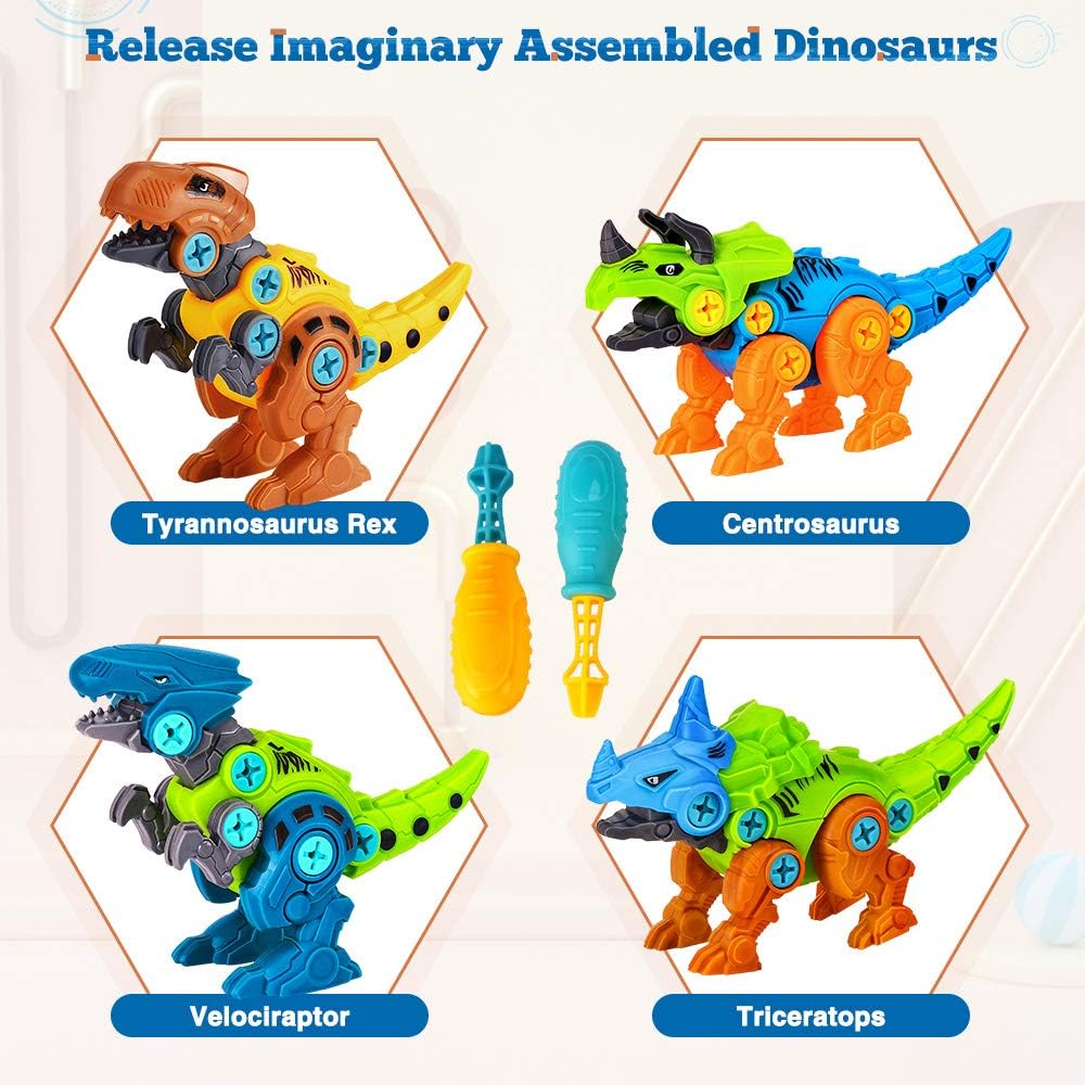 DIY Dinosaurier Spielzeugset mit Werkzeugen für Jungen und Mädchen 3-5 Jahre