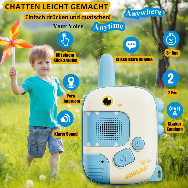 Walkie Talkies für Kinder - Dinosaurier Spielzeug für 3-10 Jahre