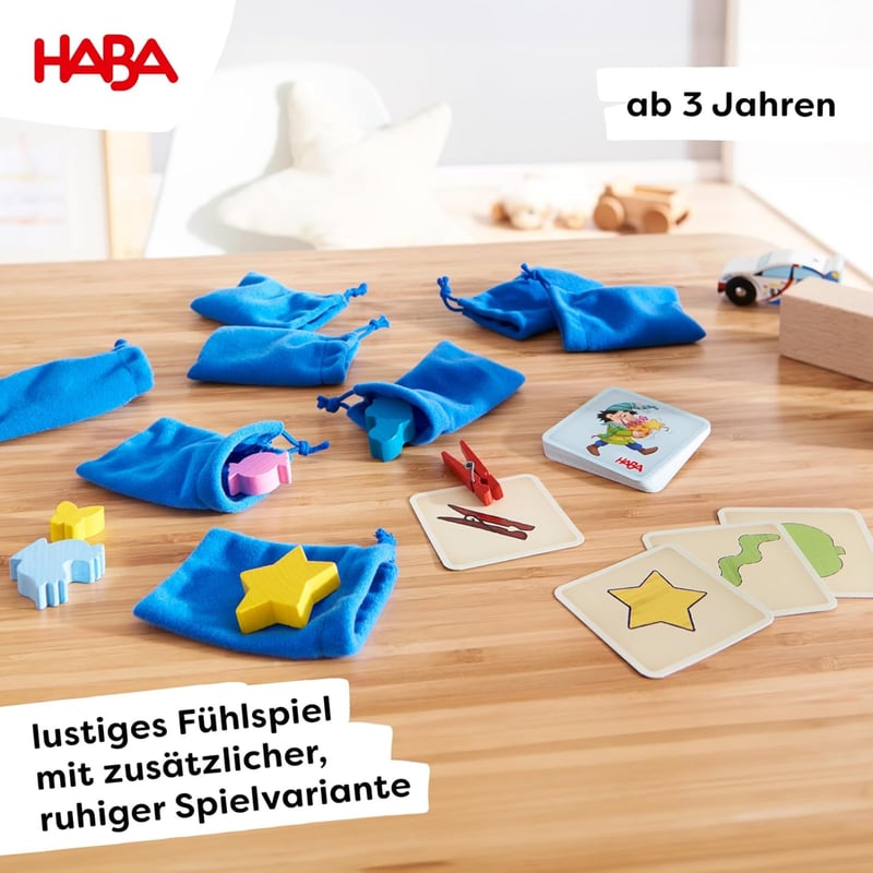 HABA Fühlspiel mit Holzteilen zur Förderung der Feinmotorik ab 3 Jahren