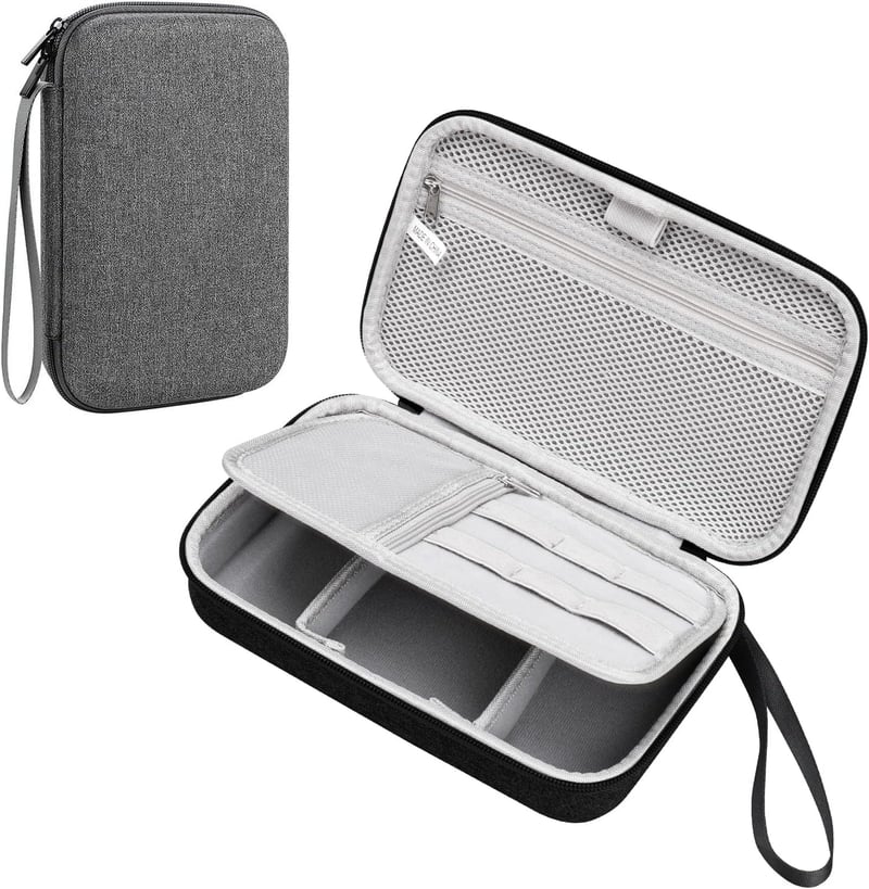 Wasserdichter Kabelorganizer mit harter Schale – groß, tragbar, grau