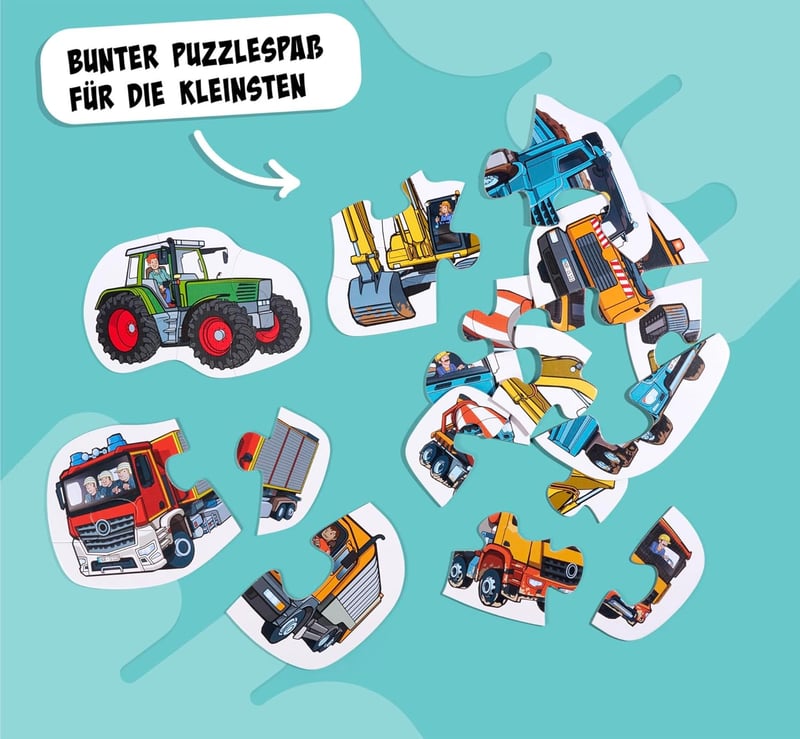 Erste Puzzles Fahrzeuge - 6 große Kinderpuzzles für 3 Jahre+