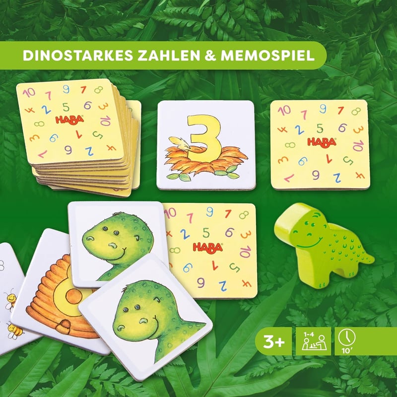 HABA Zahlendino – Zahlen- und Memospiel für Kinder von 3-8 Jahren
