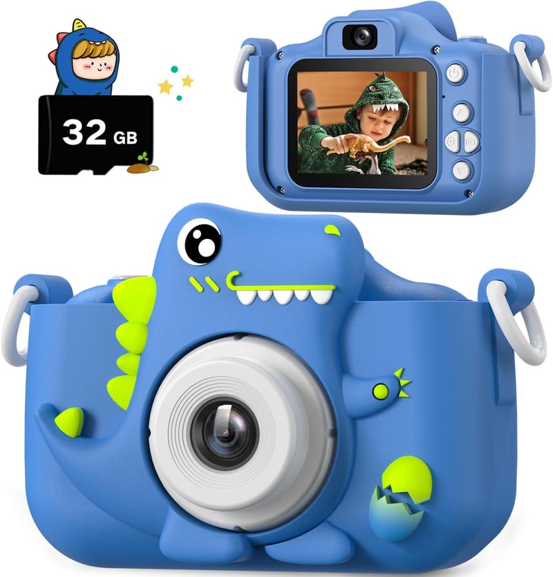 Dinosaurier Kinderkamera 1080P HD für Mädchen und Jungen 3-12 Jahre