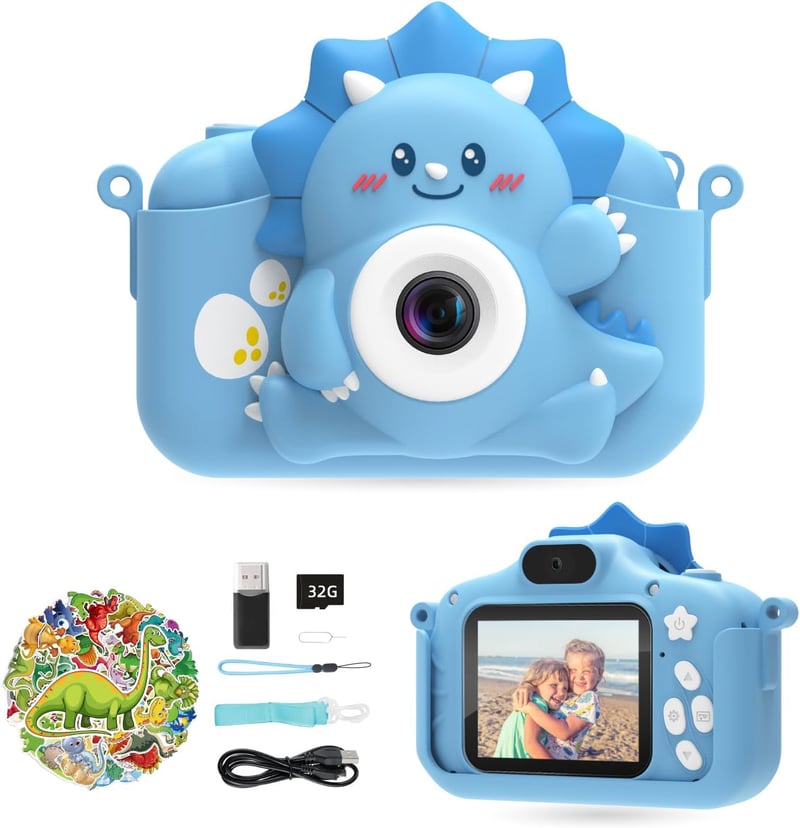Digitalkamera für Kinder 1080P mit 32GB Karte – Blau