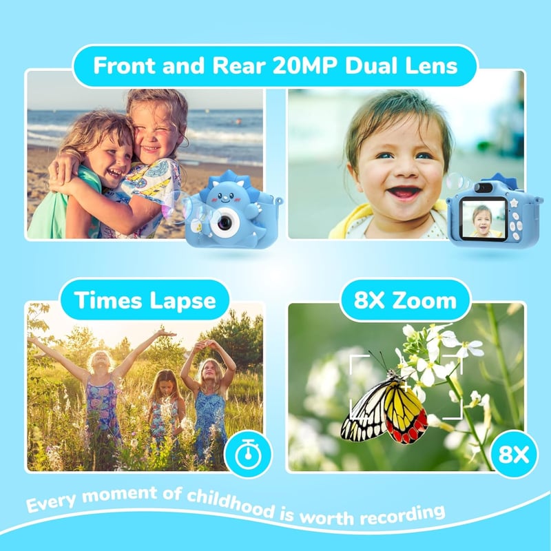 Digitalkamera für Kinder 1080P mit 32GB Karte – Blau