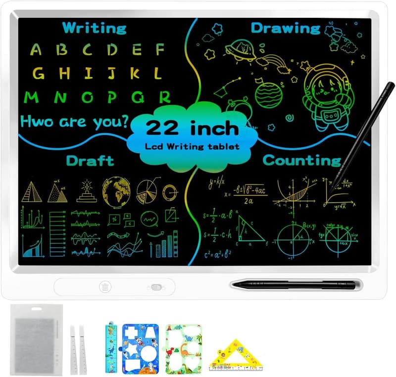 Pädagogische LCD-Schreibtafel 22 Zoll für Kinder mit Ständer – Weihnachtsgeschenk
