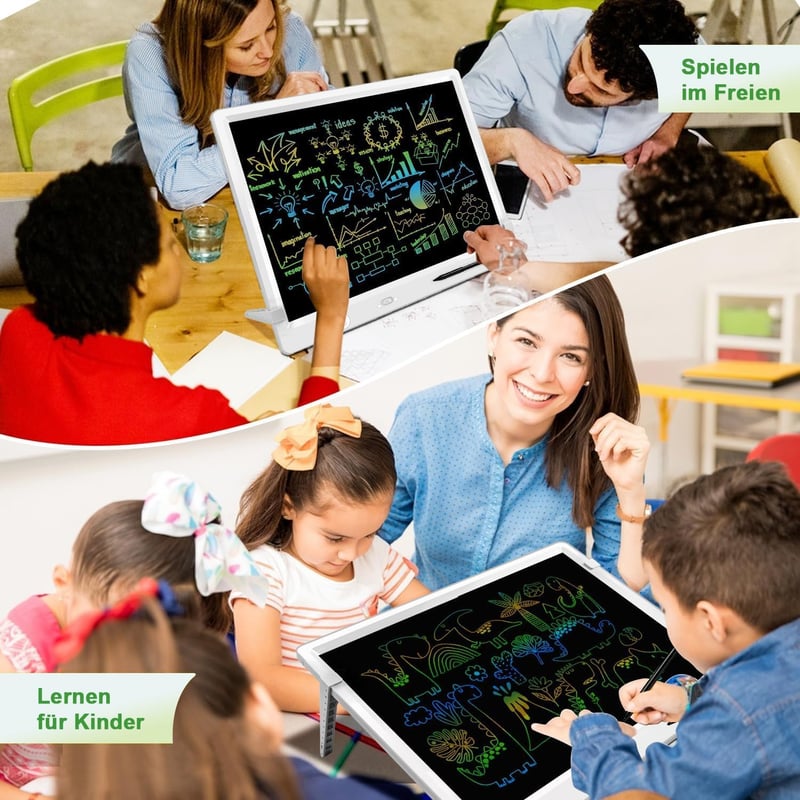 Pädagogische LCD-Schreibtafel 22 Zoll für Kinder mit Ständer – Weihnachtsgeschenk