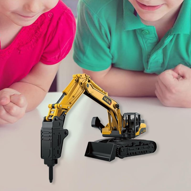 Technisches Fahrzeugspielzeug für Kinder ab 3 Jahren – BAU-LKW mit Bohrwagen