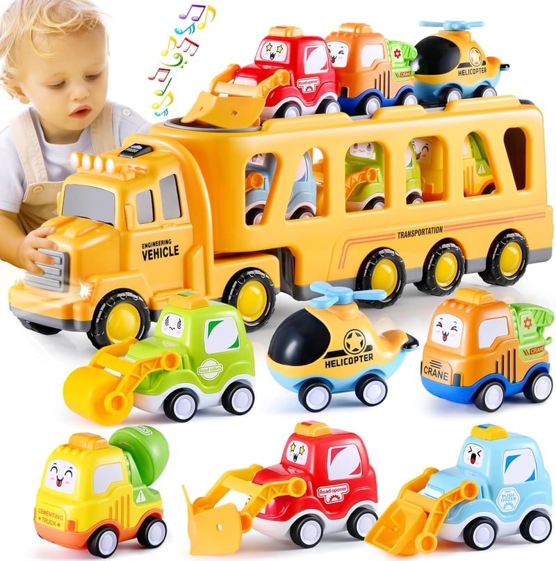 BAU-LKW-Spielzeugautos 7-in-1 für Kleinkinder von 3-6 Jahren