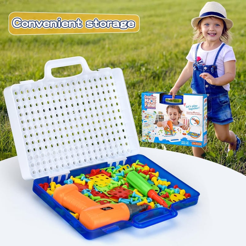 3D Puzzle-Spielzeug für kreative Jungen ab 3 Jahren mit Aufbewahrungsbox