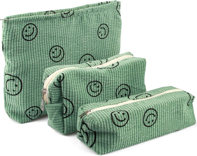Multifunktionale Kulturtasche für Damen im Smile-Muster (Grün)