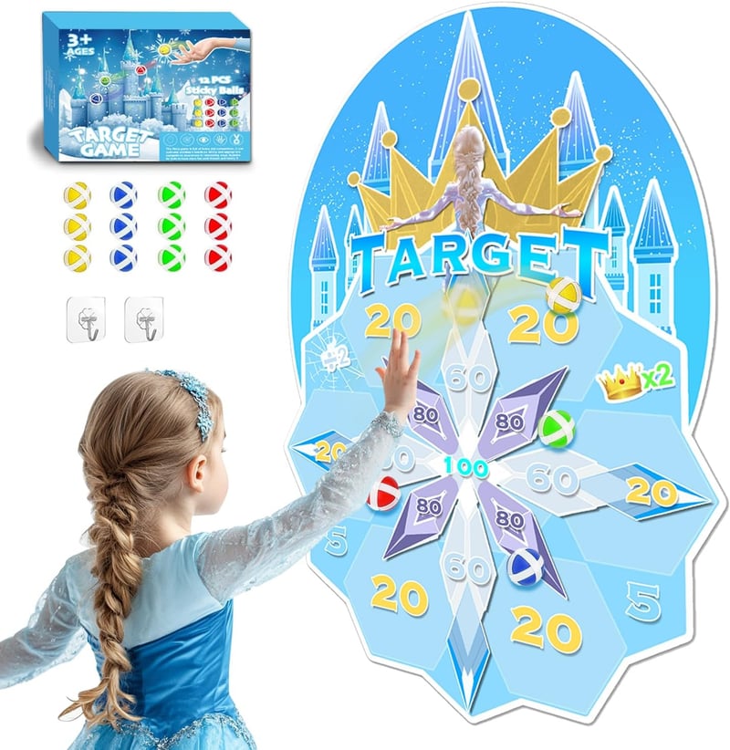 Klett Dartscheibe für Kinder mit 12 Bällen - Spielzeug für Mädchen von 3-9 Jahren