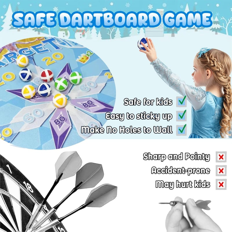 Klett Dartscheibe für Kinder mit 12 Bällen - Spielzeug für Mädchen von 3-9 Jahren