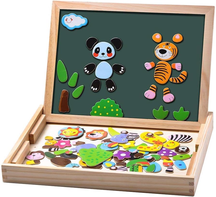 Magnetisches Holzpuzzle mit 100 Teilen für Kinder ab 3 Jahren