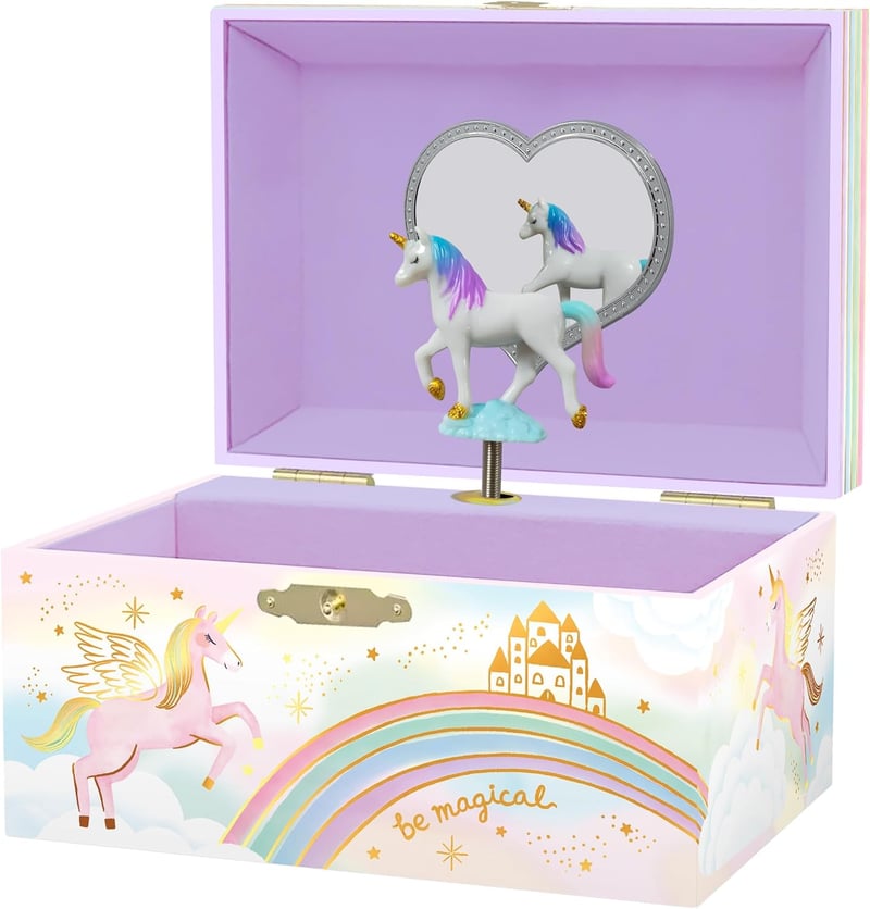 Einhorn Spieluhr für Mädchen – Musikalisches Schmuckkästchen 15,2 cm