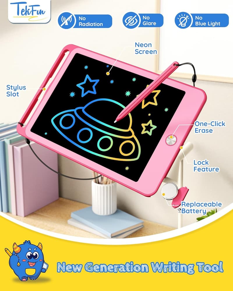 LCD Schreibtafel für Kinder – 8,5 Zoll, Geschenke für 3-8 Jahre (Rosa)