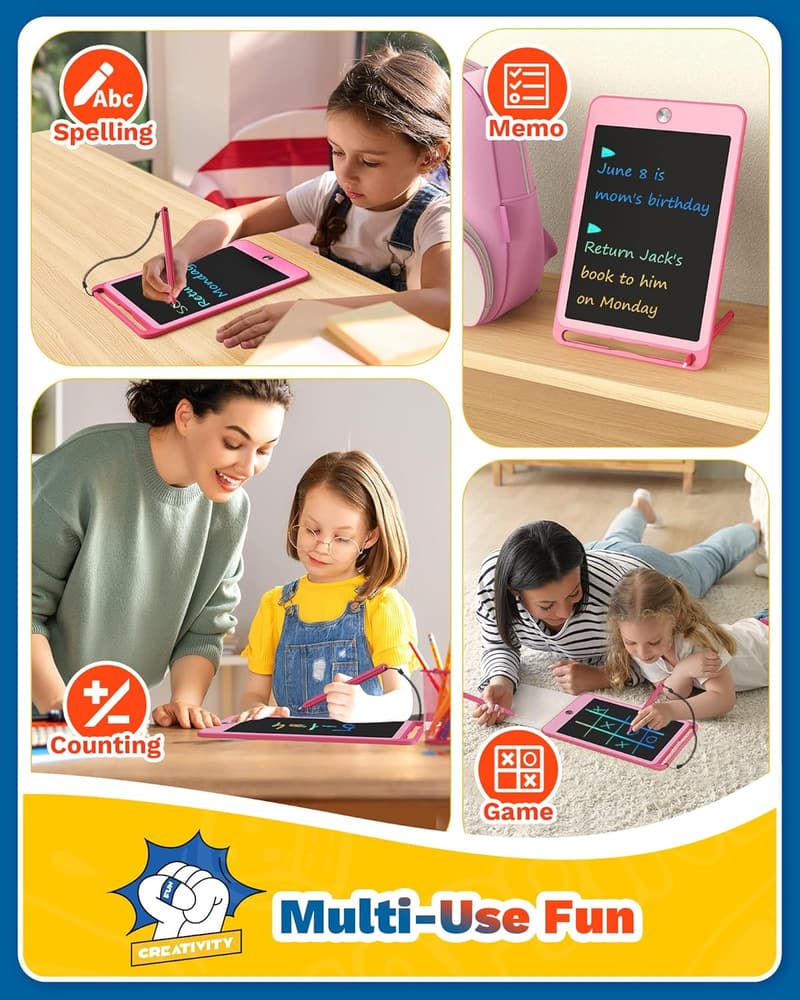 LCD Schreibtafel für Kinder – 8,5 Zoll, Geschenke für 3-8 Jahre (Rosa)