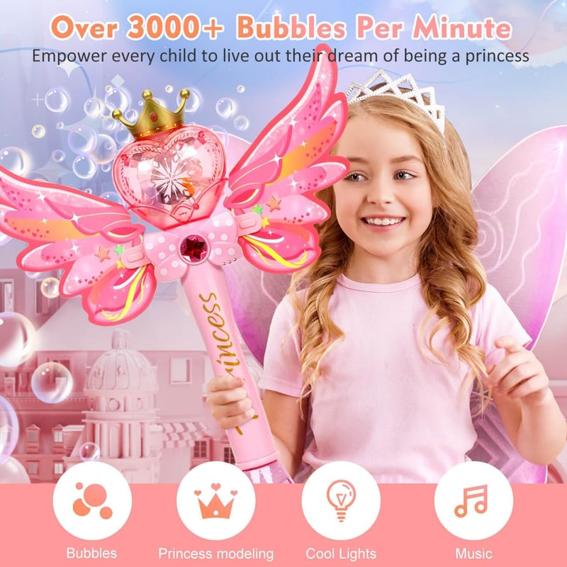 Seifenblasenmaschine für Mädchen – Spielzeug für 3-8 Jahre, ideal für Partys und Geburtstage