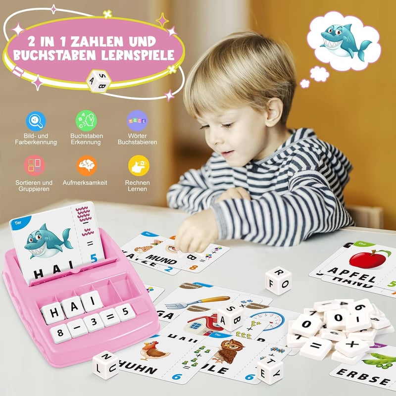 Montessori Lernspielzeug für Kinder 3-8 Jahre – Buchstaben lernen