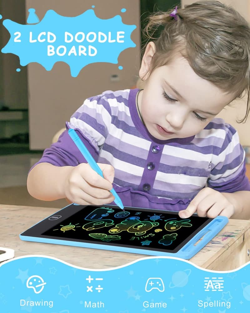 LCD Schreibtafel für Kinder - Pädagogisches Spielzeug, 8,5 Zoll, Blau