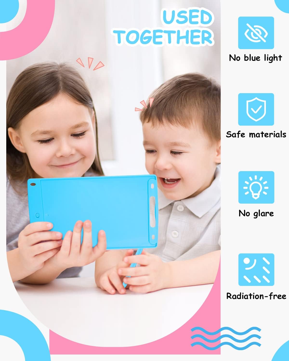 LCD Schreibtafel für Kinder - Pädagogisches Spielzeug, 8,5 Zoll, Blau