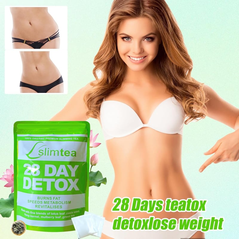 28-Tage Detox-Tee zum Abnehmen – Natürlicher Fettverbrenner für Bauchfett