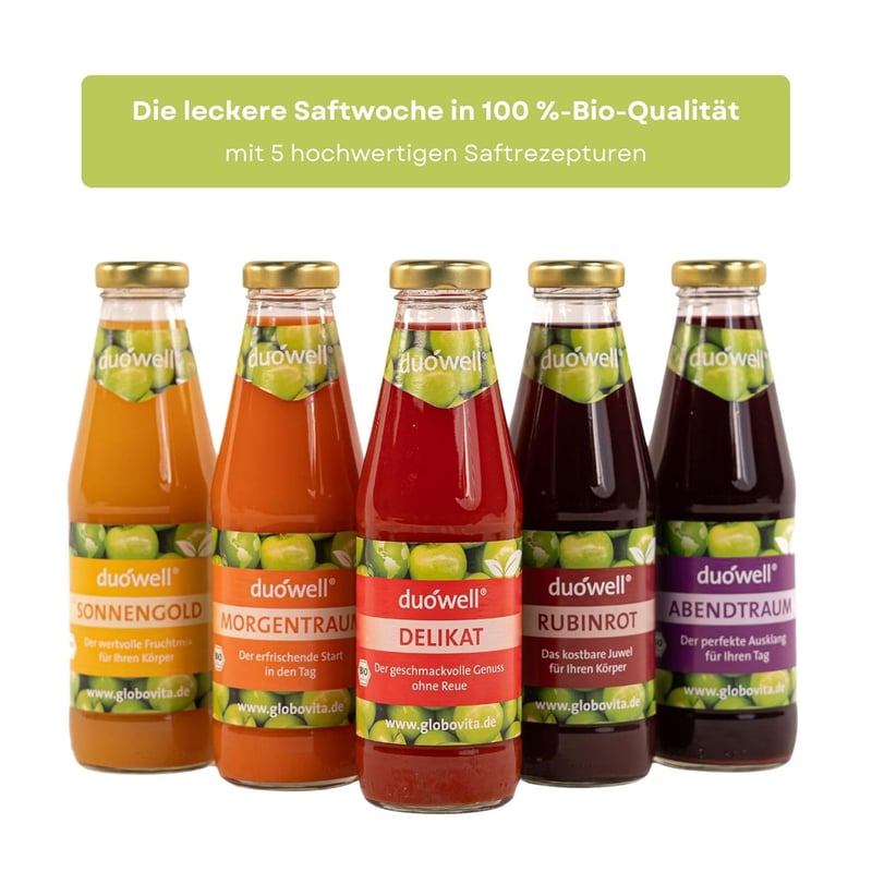 Bio Fasten-Set mit Säften, Suppe & Superfoods für 7 Tage