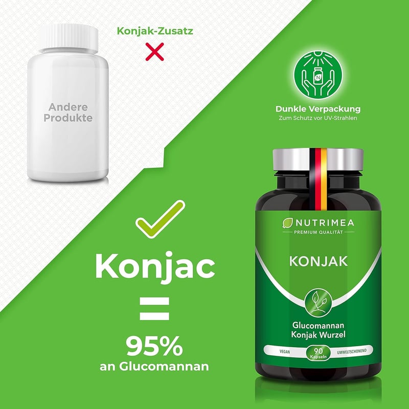 Hochdosiertes Glucomannan aus Konjak-Wurzel – 90 vegane Kapseln