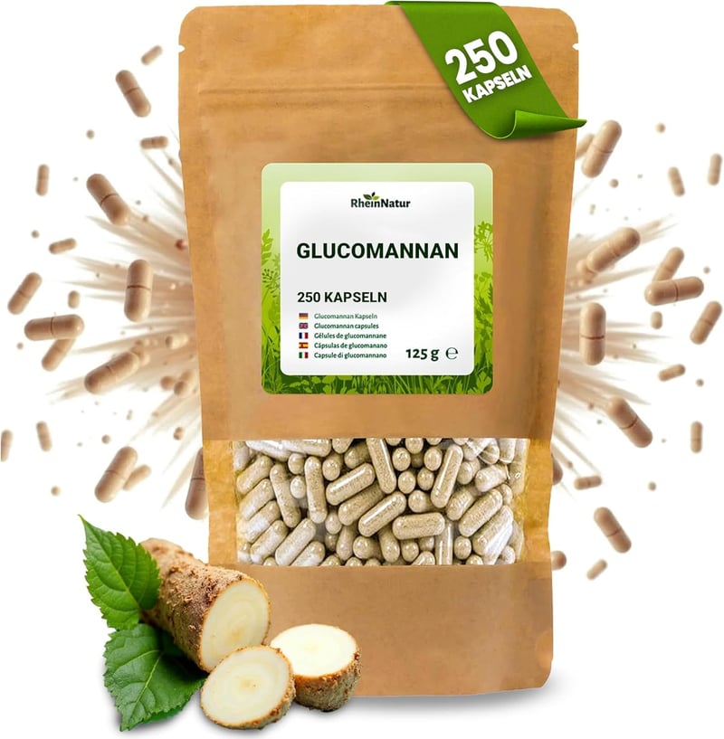 Glucomannan Kapseln aus Konjak-Wurzel - 250 Stück, vegan