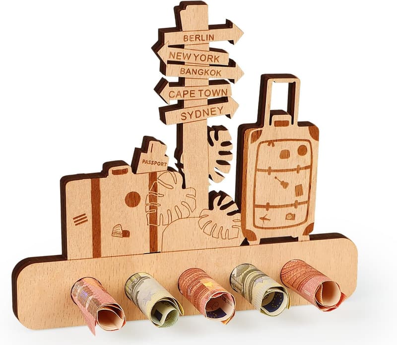 Reisegutschein Holzverpackung - Kreatives Geldgeschenk für Geburtstage und Weihnachten