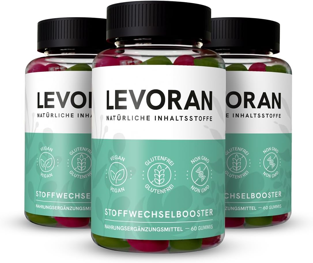 Levoran Vegane Stoffwechsel Booster Gummies, glutenfrei