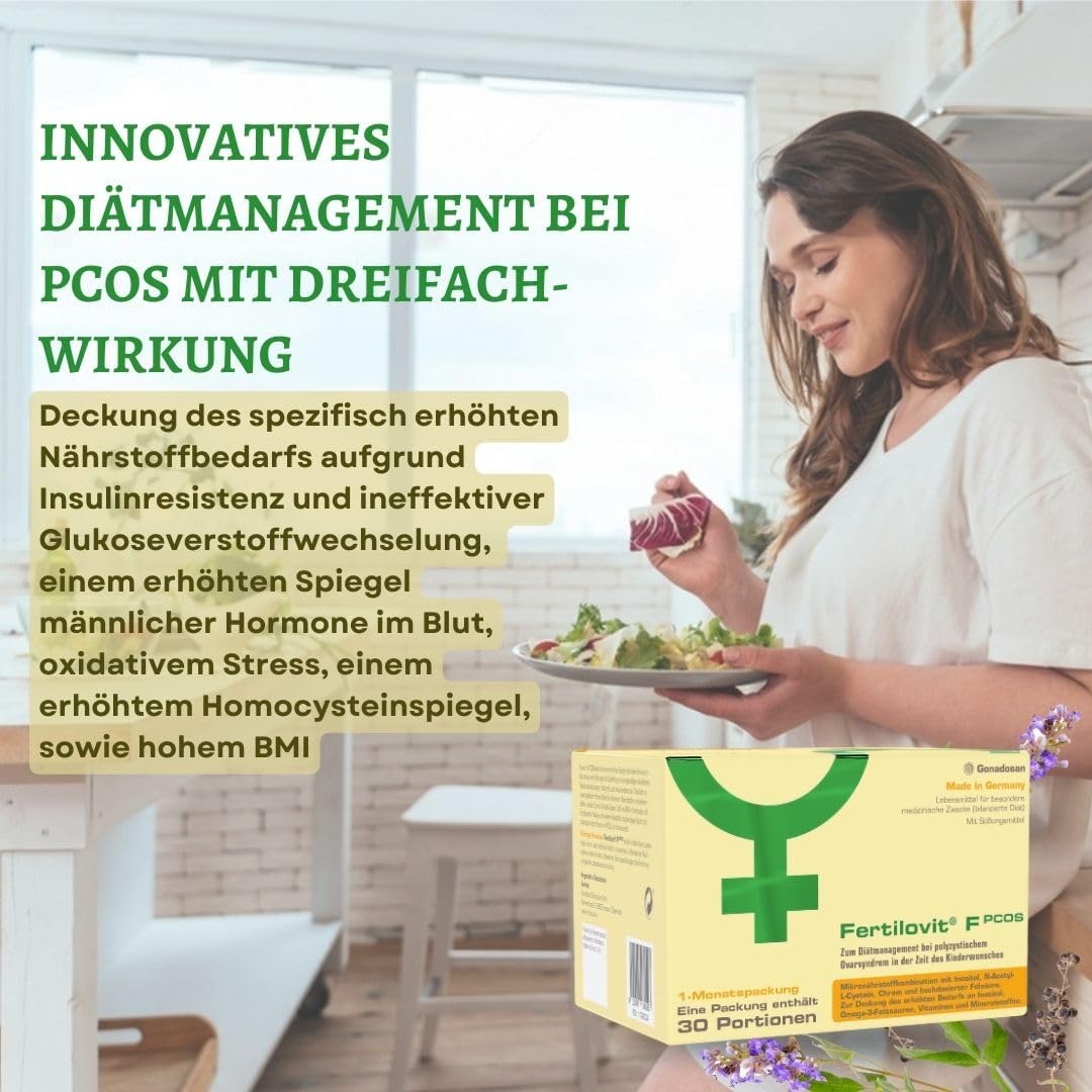 Fertilovit PCOS | Vitamine zur Zyklusregulierung | 60 Kapseln + 30 Sticks