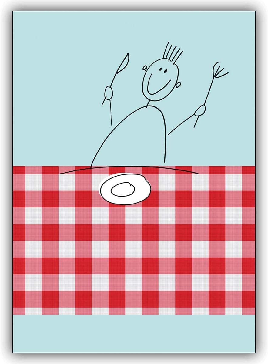 Illustrierte Einladungskarten-Set zum Essen, 10 Stück mit Umschlägen