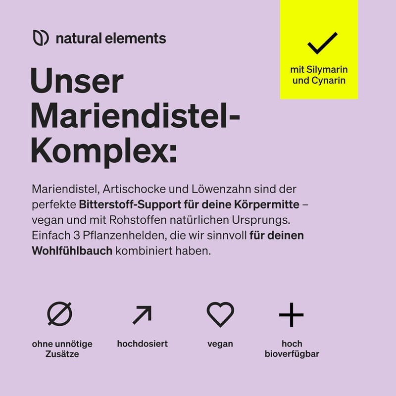 Hochdosierte Mariendistel-Kapseln mit 80% Silymarin - Vegan, 120 Stück