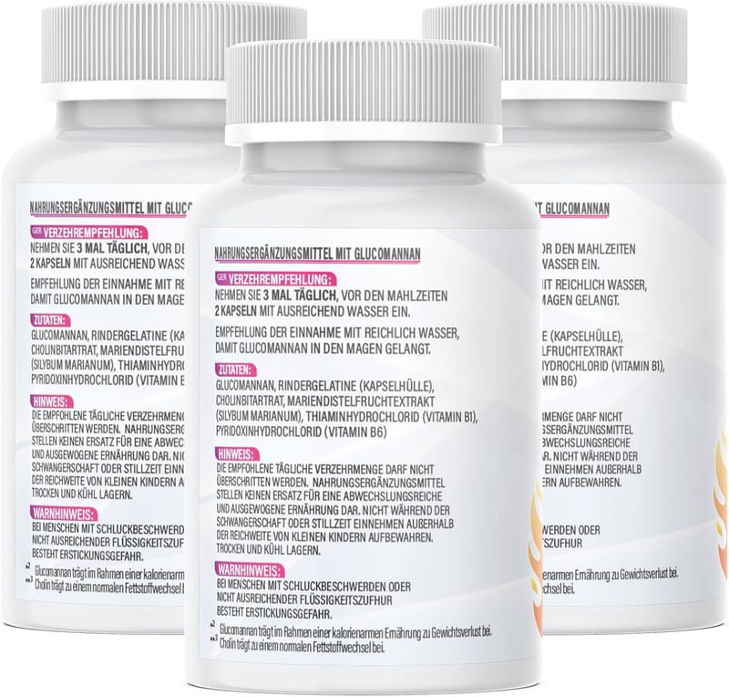 KETO BURN® Appetitzügler Kapseln, hochdosiert mit Glucomannan, 3er Pack