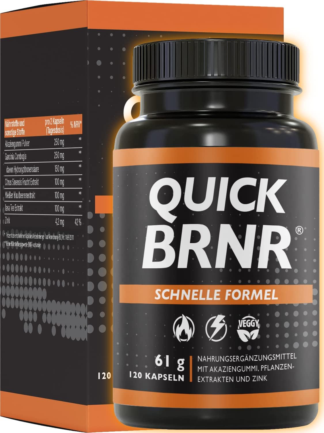 BRNR QUICK 6in1 Formel mit Garcinia Cambogia und Zink, 120 Kapseln