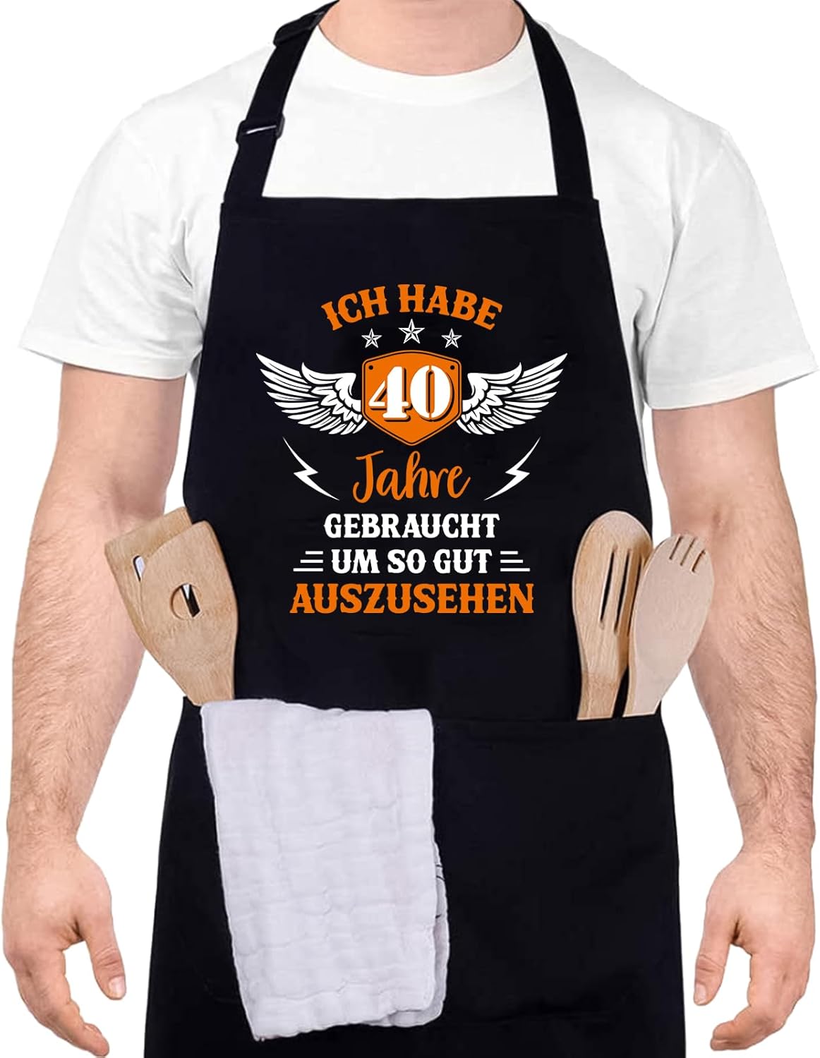 Lustige Grillschürze für Männer, wasserdicht, zum 40./50. Geburtstag